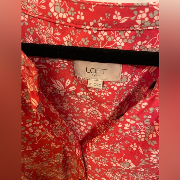 Loft Floral Red Dress - Picture 2 of 3